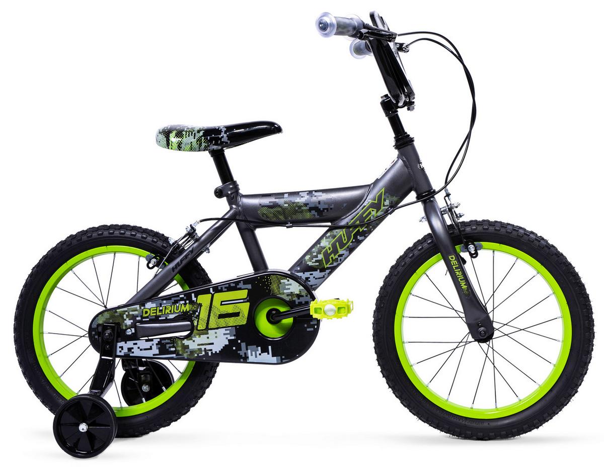 Kinderfahrrad Mit Stützräder Huffy Delirium 16 Zoll - Silberfarben/Grün, Basics, Metall (54/106/78cm)