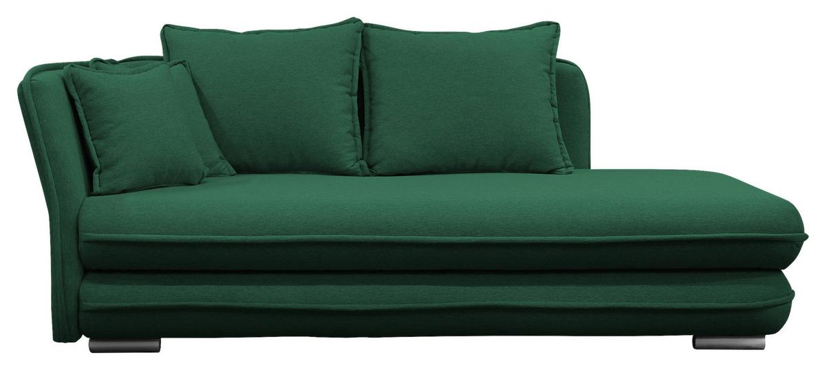 Liege Latte Grün Inkl. Bettkasten Ottomane Links - Silberfarben/Grün, Design, Textil (107/84/99/224cm) - MID.YOU