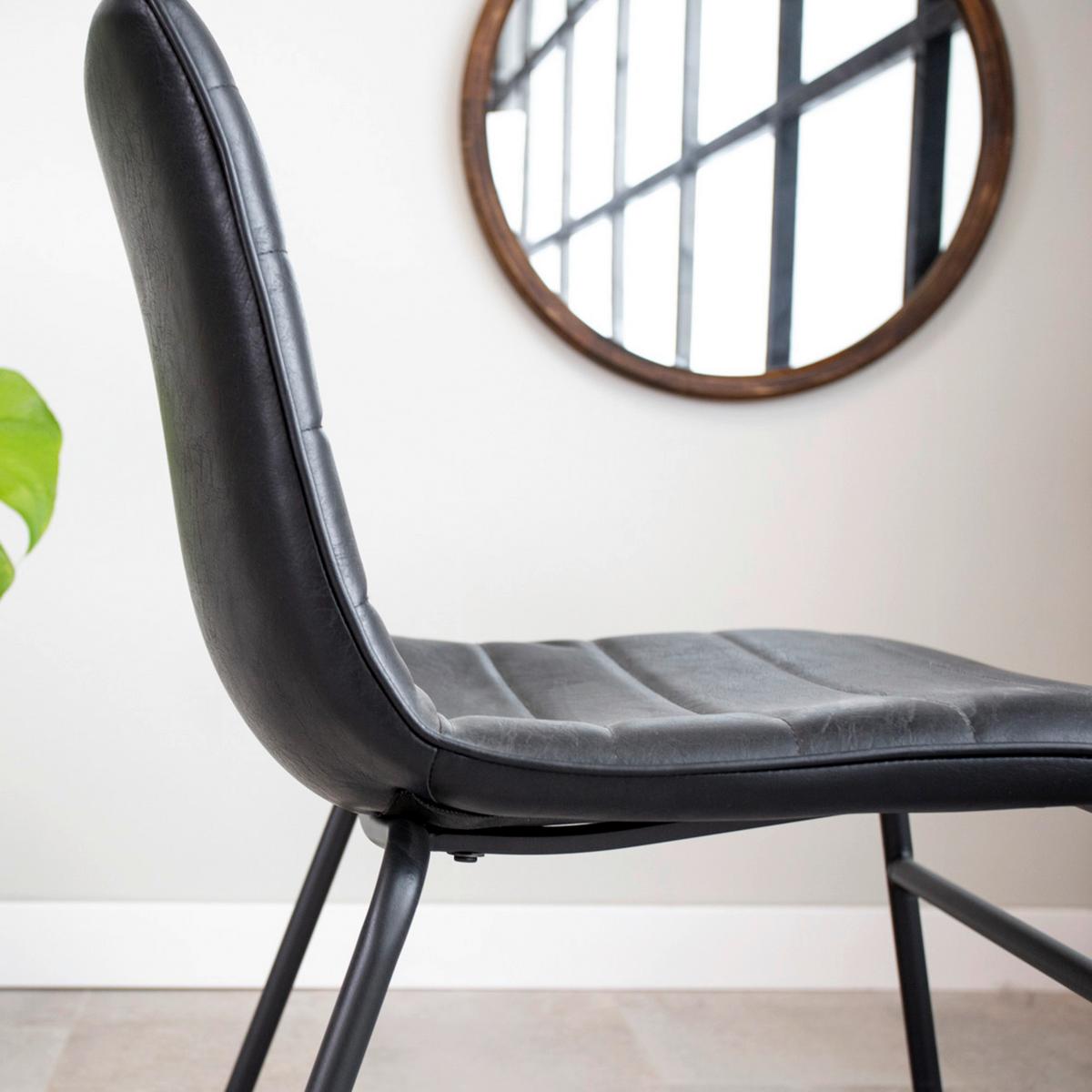 Esszimmerstuhl Milan Schwarz 2er-Set - Schwarz, KONVENTIONELL, Kunststoff/Textil (48/77/56cm) - MID.YOU