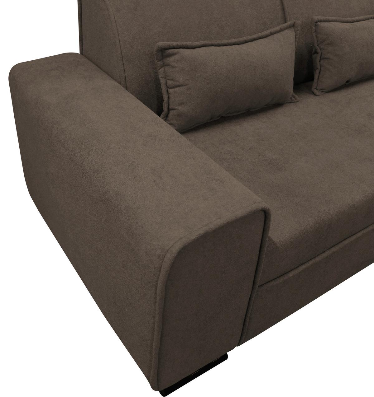 Ecksofa Classic Braun 270x175 cm - Schwarz/Braun, Design, Textil (270/175cm) - MID.YOU