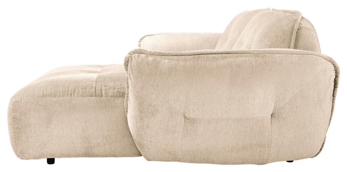 Ecksofa Fluffy, Creme S: 269x184 Cm - Creme/Schwarz, MODERN, Textil (269/184cm) - Trendmanufaktur