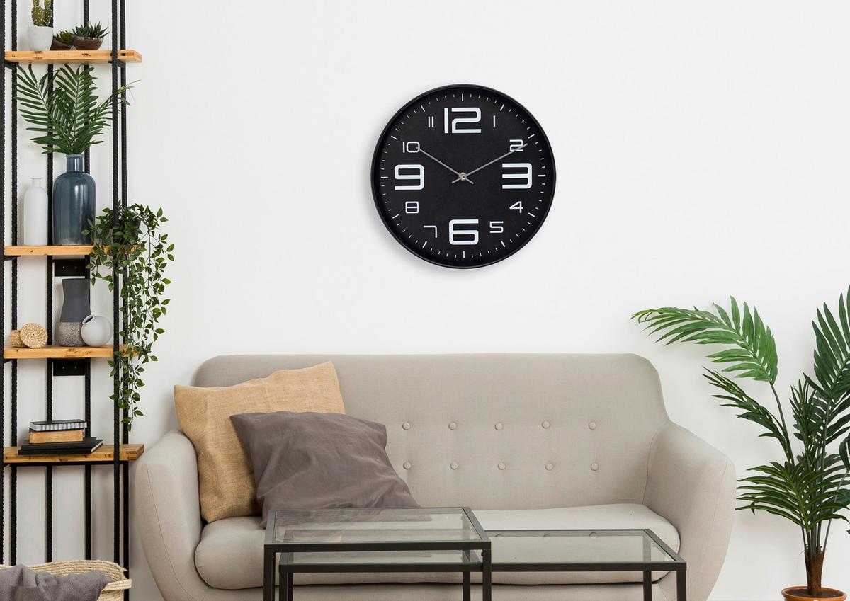 Falióra Aresi - fekete/fehér, Design, műanyag/Üveg (30/4cm) - Luca Bessoni