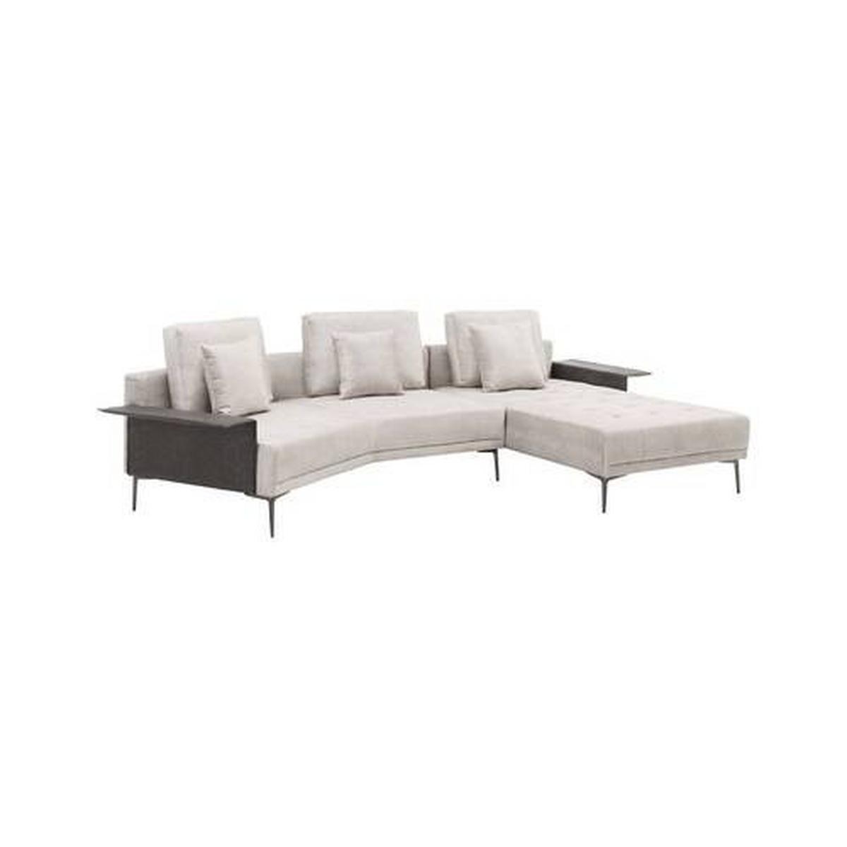Sedacia súprava DONNA béžová/šedá - sivá/strieborná, Modern, kov/drevo (345/68/176cm) - Bessagi Home