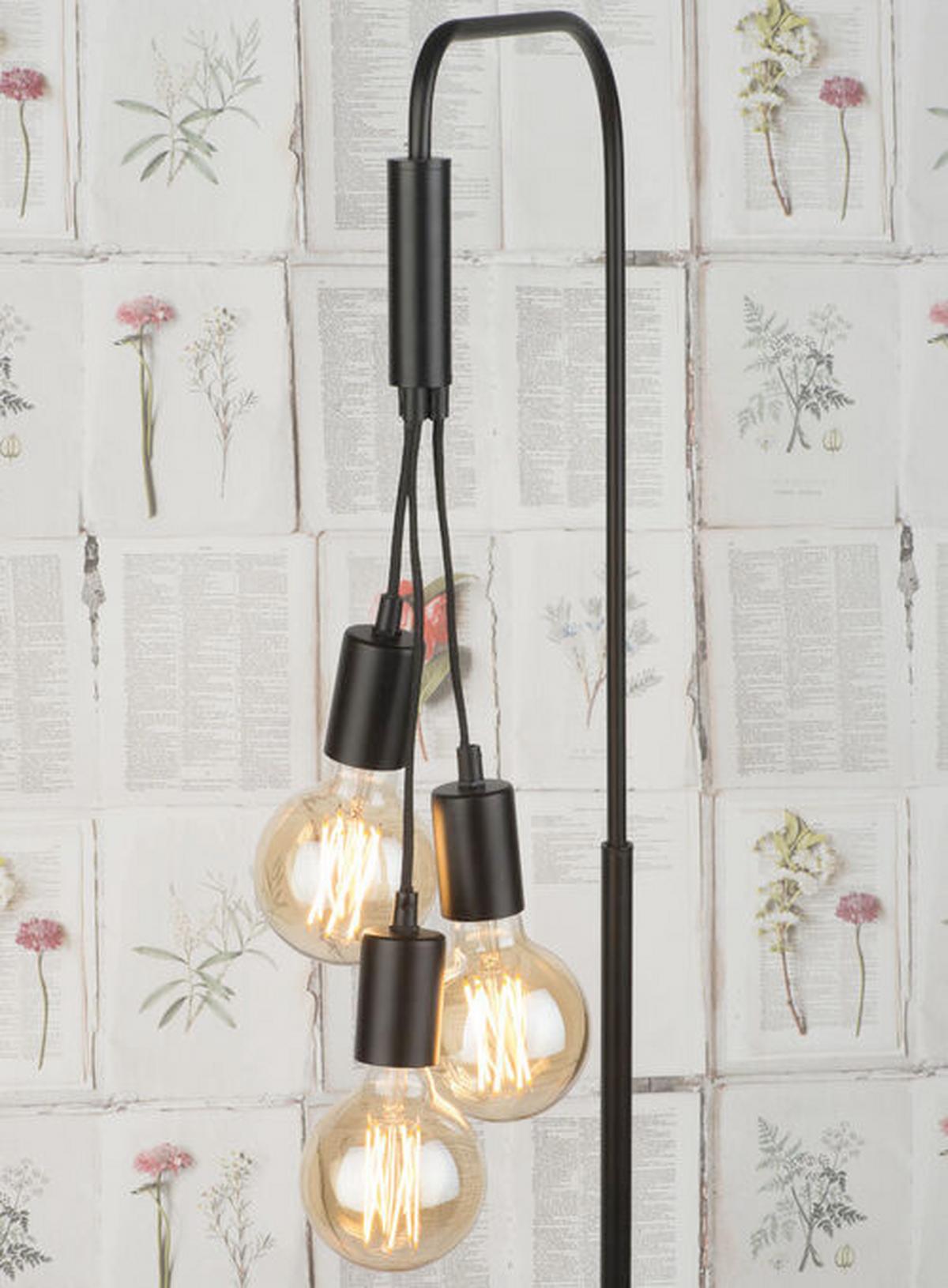 Stehlampe Oslo Grau/schwarz Oslo/f3/b - Schwarz/Grau, Design, Stein/Metall (48/190/32cm) - It's about Romi