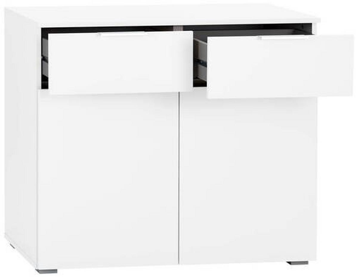 Kommode B: 93 Cm Alabama, Weiß - Alufarben/Weiß, MODERN, Holzwerkstoff (93/81/42cm) - Rauch Möbel