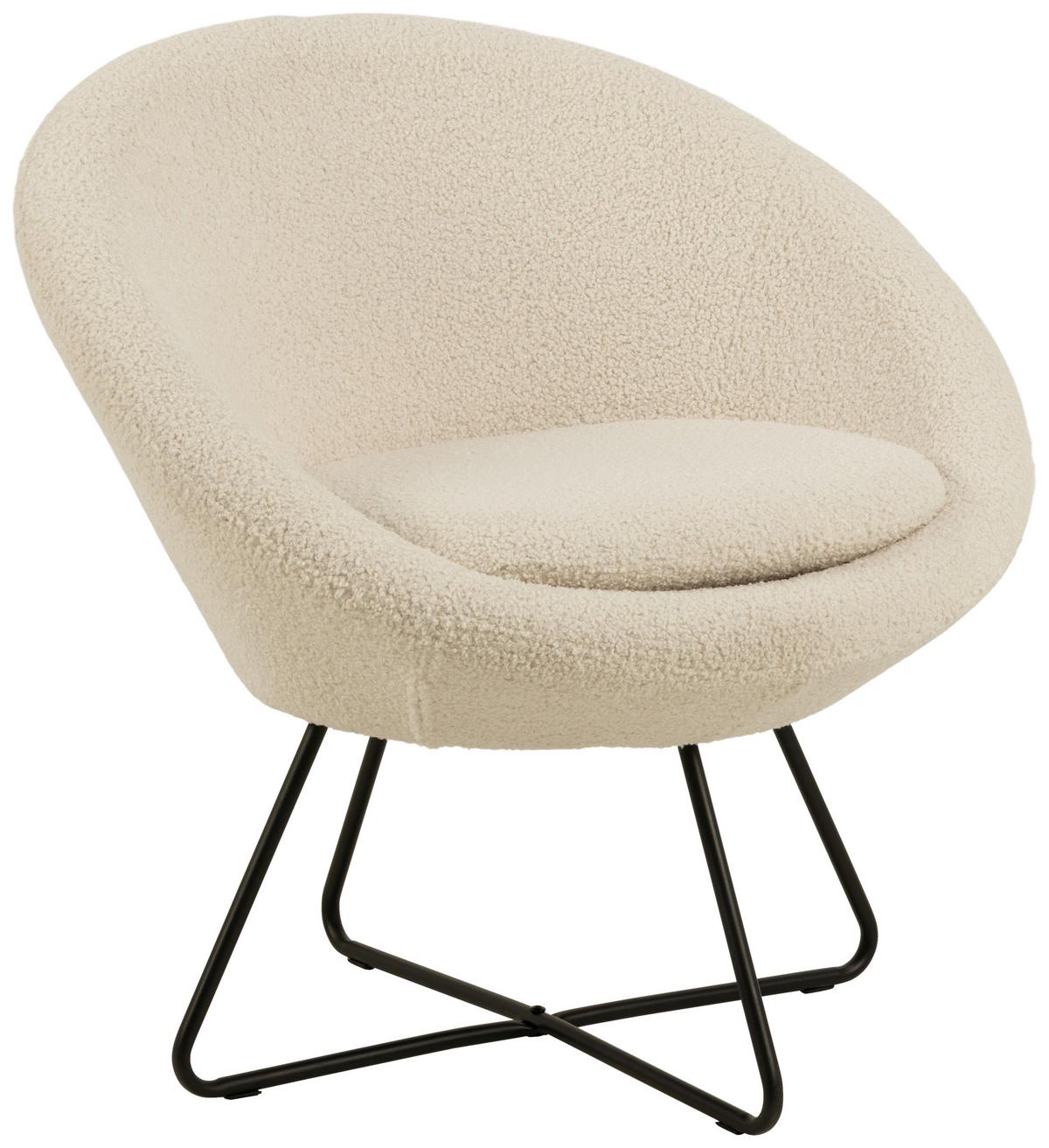 Sessel Center - Creme/Schwarz, Design, Textil (82/81/71cm) - Livetastic