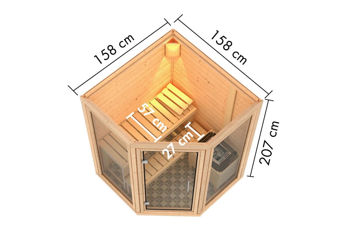 Sauna Muya 159/210/159 Cm - Fichtefarben, Basics, Holz (159/210/159cm)