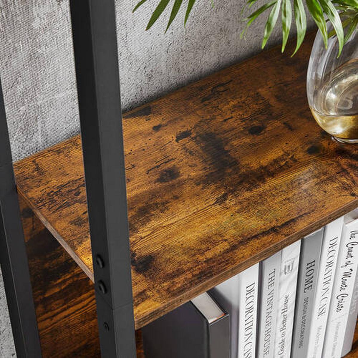Regal Regal B: 158 cm Braun/Schwarz - Schwarz/Braun, Trend, Holzwerkstoff (158/166/24cm) - Boxxx