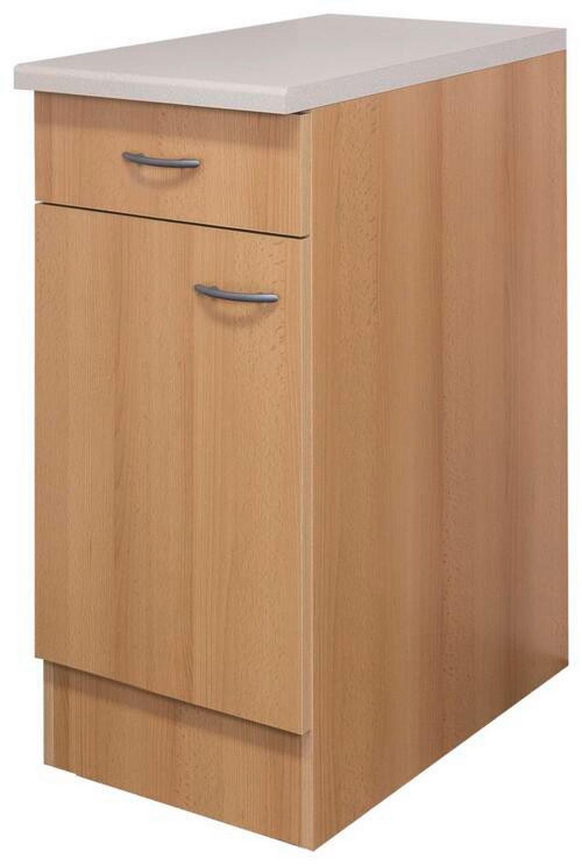 Küchenunterschrank Nano 40 cm Buche Dekor mit Lade - Beige/Buchefarben, MODERN, Holzwerkstoff (40/85/57cm) - FlexWell
