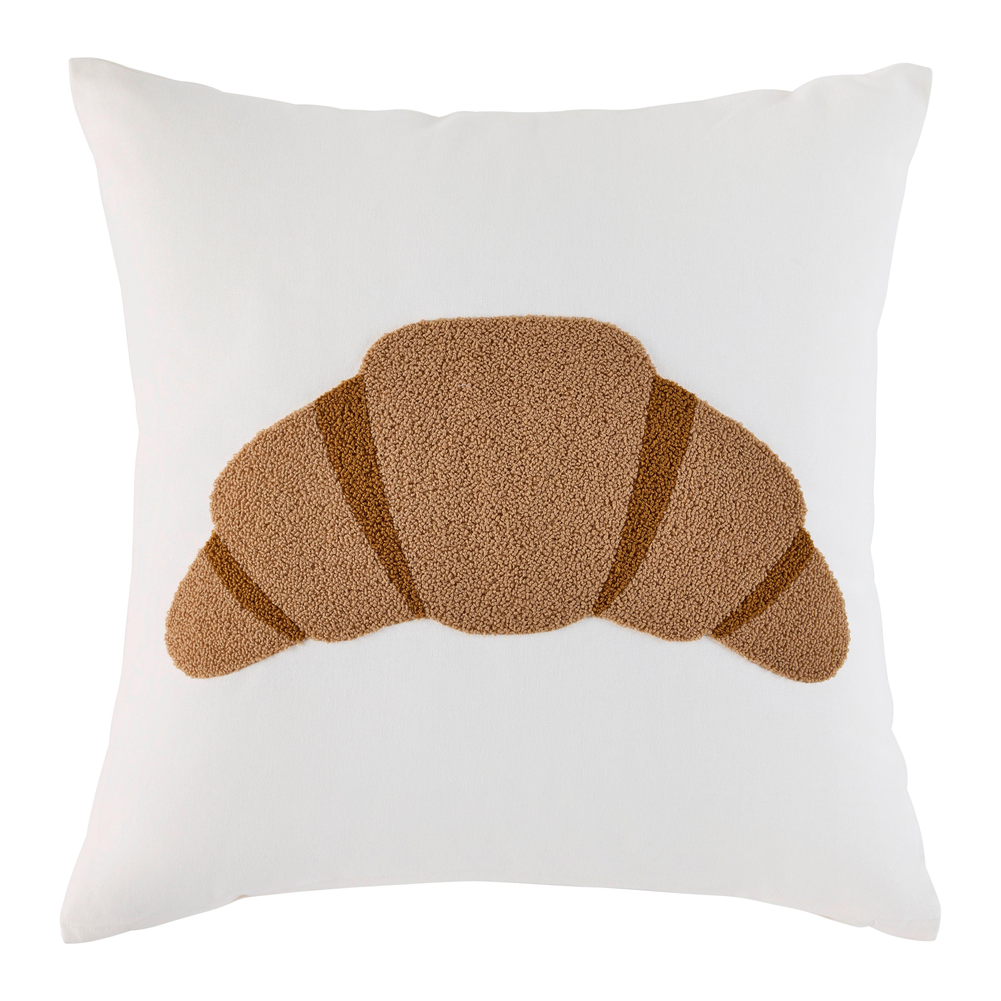 DEKORAČNÝ VANKÚŠ CROISSANT - biela/koňaková, textil (45/45cm) - Mömax