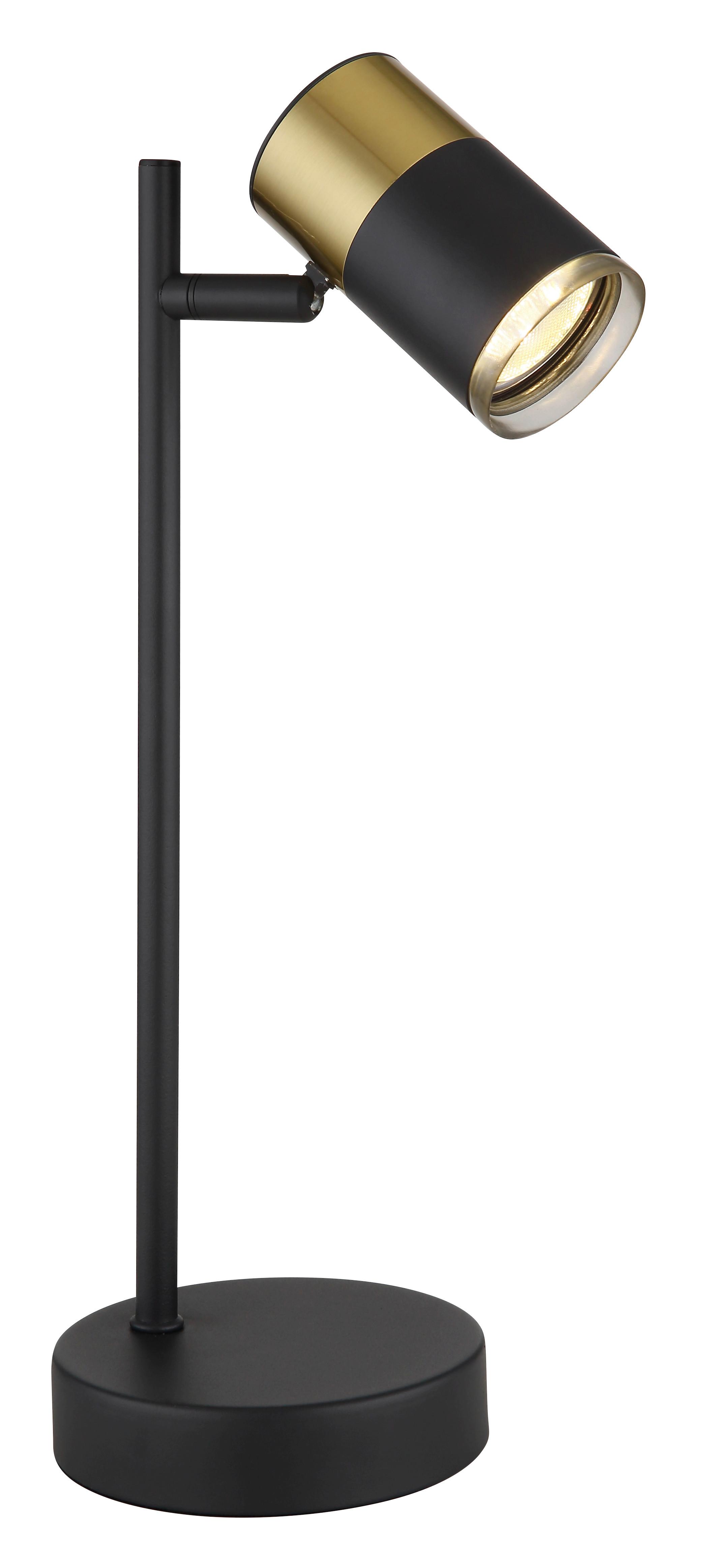 Tischleuchte 57850t - Dunkelgrau/Schwarz, Design, Kunststoff/Metall (13,2/12/35cm) - Globo
