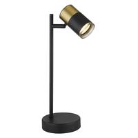 Tischleuchte 57850t - Dunkelgrau/Schwarz, Design, Kunststoff/Metall (13,2/12/35cm) - Globo
