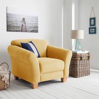 Sessel Gotland senfgelb Rücken echt, 101x84x89 cm - Senfgelb/Naturfarben, KONVENTIONELL, Textil (101/84/89cm) - Sit & More