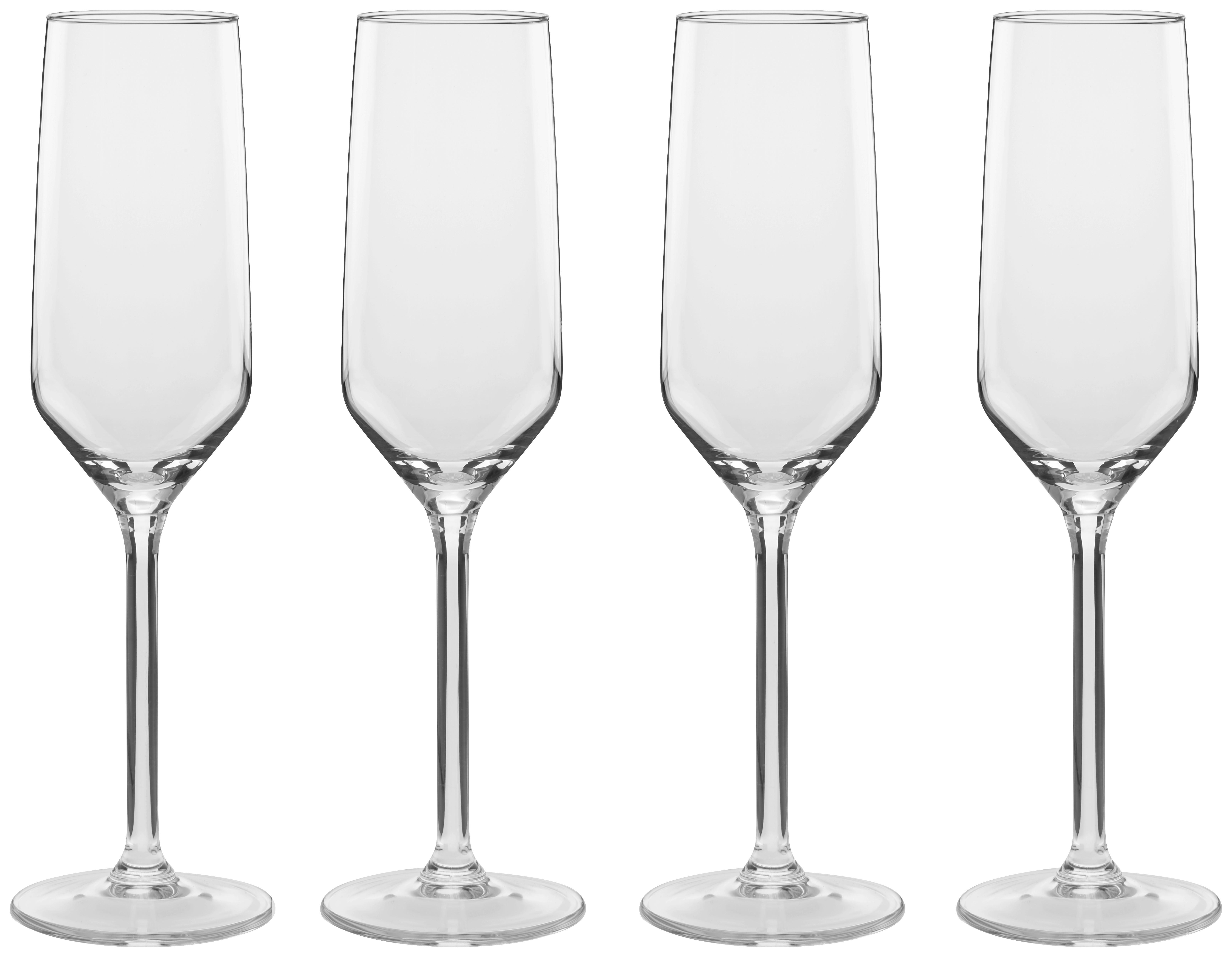 Champagnerglas Iskandar 4er-Set, Je ca. 220 ml - Klar, MODERN, Glas (0,22l) - Luca Bessoni