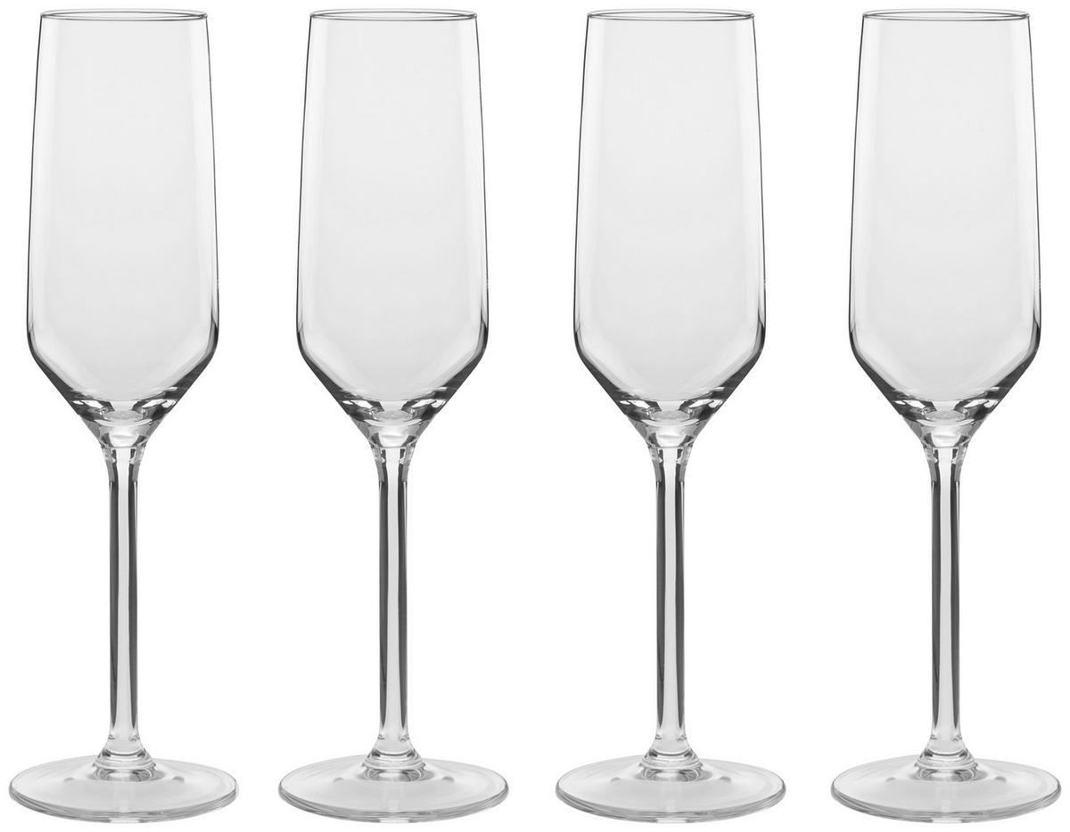 Pezsgős Pohár Szett 4db-os Iskandar - átlátszó, Modern, Üveg (0,22l) - Luca Bessoni