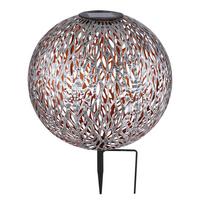 Solarleuchte Gold/Silberfarben 33627 H: 38 cm - Silberfarben/Goldfarben, KONVENTIONELL, Metall (27/38cm) - Globo
