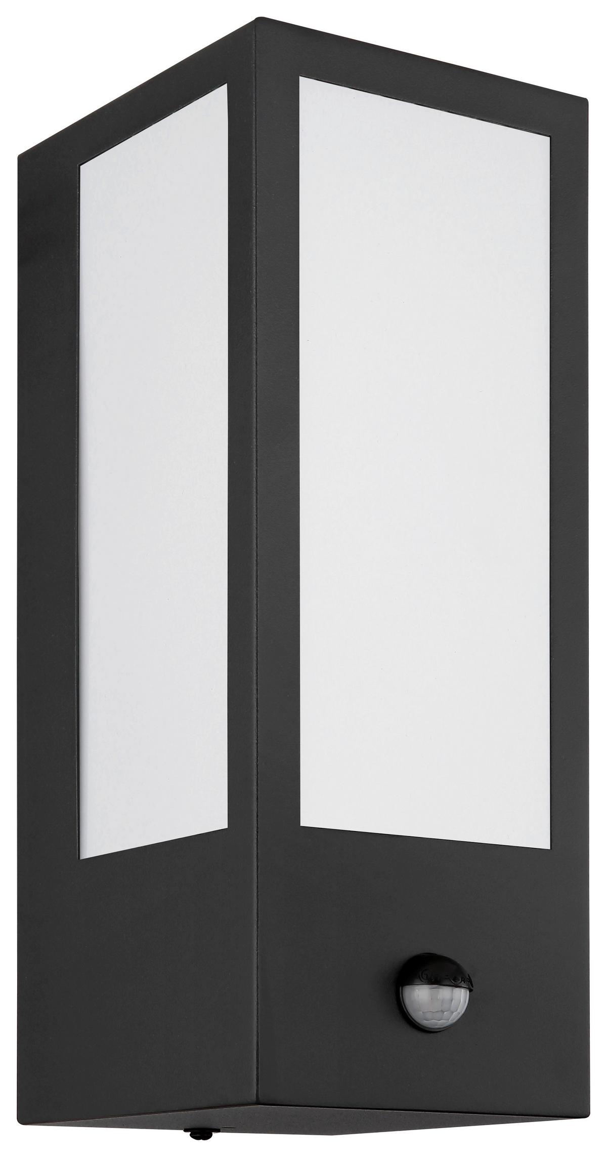 Außenleuchte Gundula 60 Watt Wandmontage - Opal/Schwarz, Basics, Kunststoff/Metall (12/32cm) - Globo