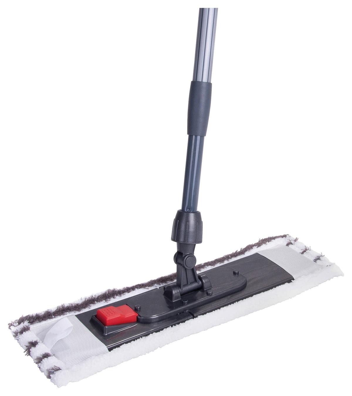 Bodenwischer Premium Mit Teleskopstiel - Anthrazit/Weiß, KONVENTIONELL, Textil/Metall (150cm) - Ondega