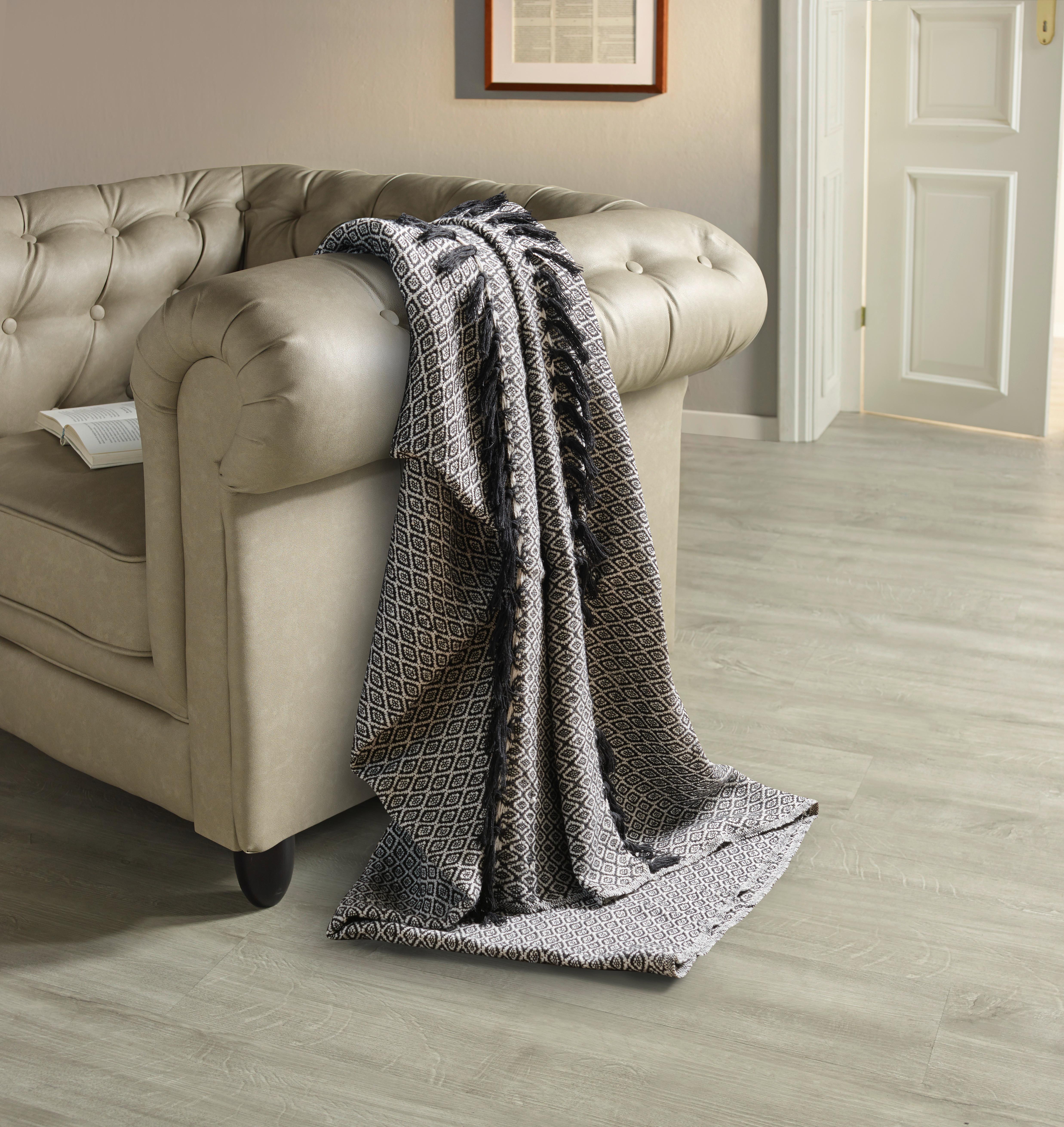 Überwurf Ines - Schwarz, ROMANTIK / LANDHAUS, Textil (140/210cm) - James Wood
