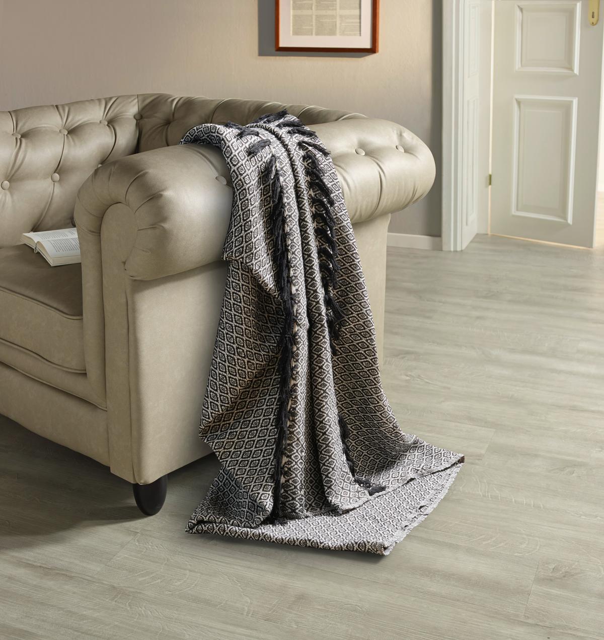 Überwurf Ines - Schwarz, ROMANTIK / LANDHAUS, Textil (140/210cm) - James Wood