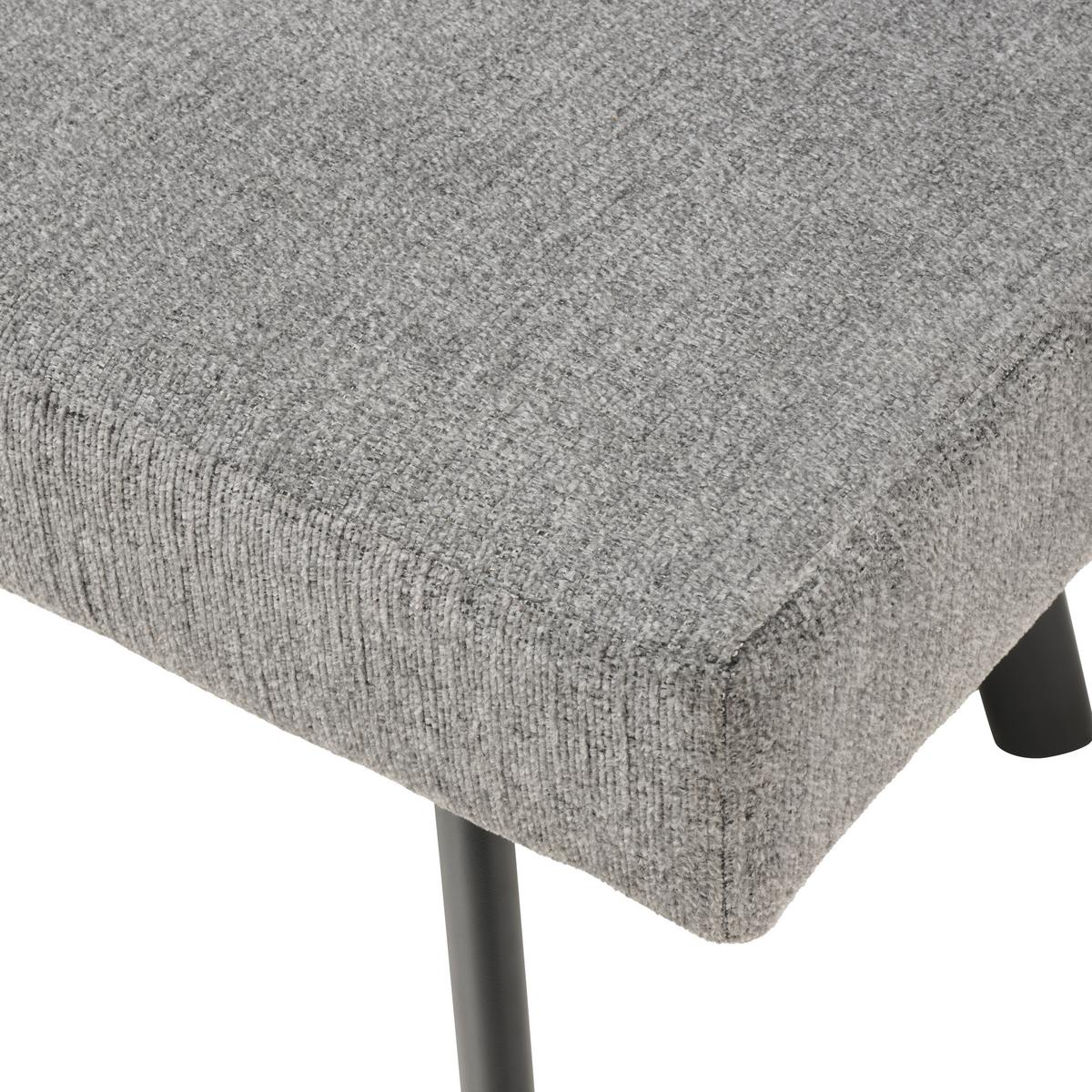 Sitzbank Paros mit Lehne Anthrazit, B: 140 cm - Anthrazit/Schwarz, KONVENTIONELL, Textil/Metall (140/88/62cm) - MID.YOU