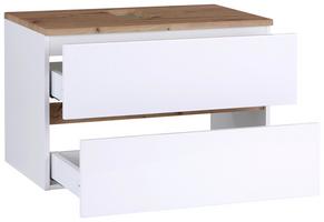 Waschbeckenunterschrank MARBELLA aus Dekor in Weiß offen