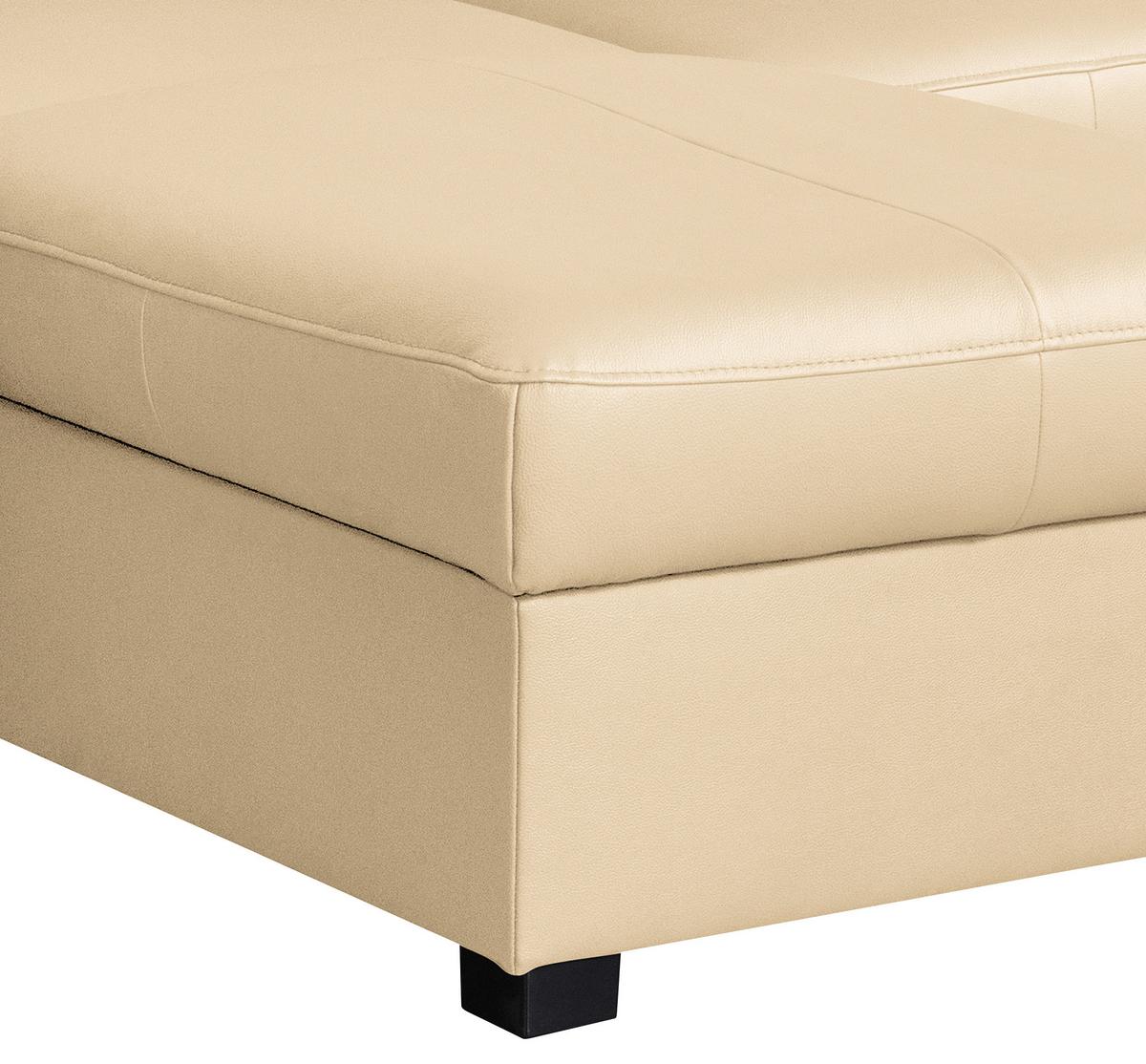 Ecksofa Tilo Beige S: 168 cm - Beige/Schwarz, Design, Leder/Textil (168/227cm) - Livetastic