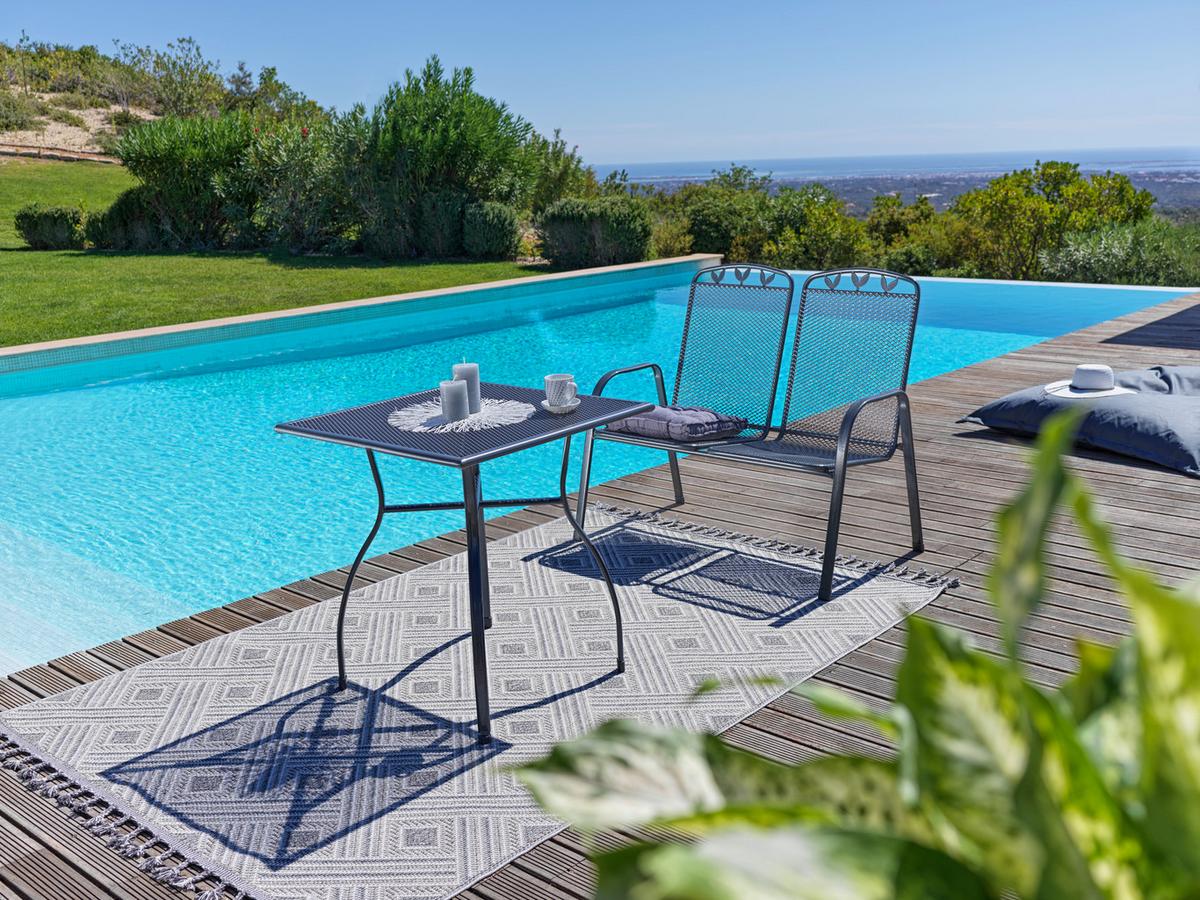 Gartenbank Metall 2-sitzer Toulouse Mit Armlehnen - Grau, MODERN, Metall (108/98/61cm) - Luca Bessoni