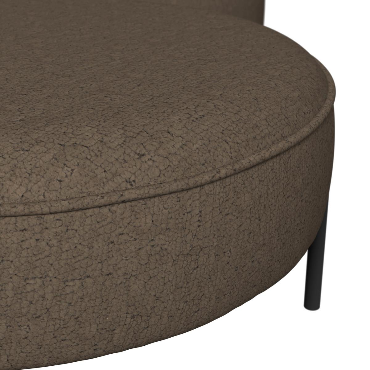 Sedací souprava NILAS, hnědá žinylka, s taburetem - černá/hnědá, Moderní, kov/dřevo (322/80/154cm) - Bessagi Home