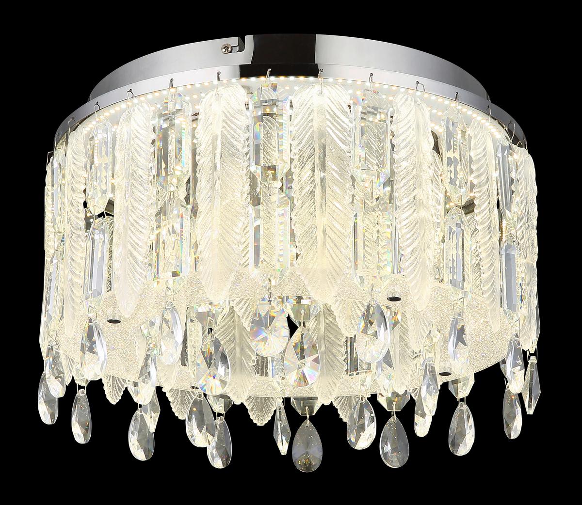 LED-Deckenleuchte 67176-38d - Klar/Chromfarben, KONVENTIONELL, Glas/Kunststoff (38/26cm) - Globo