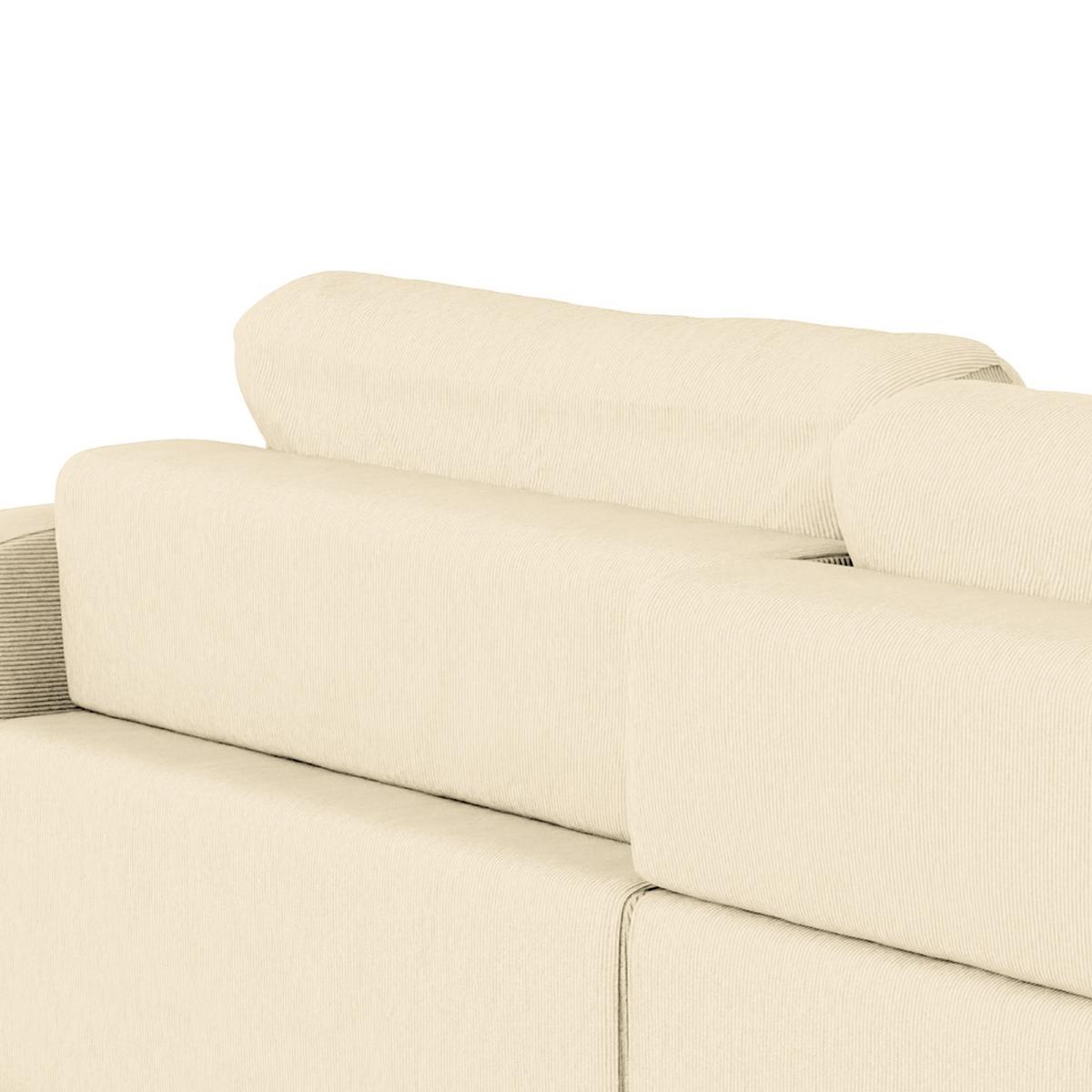 Bigsofa Bourbon, Creme B: 264 Cm - Creme/Schwarz, MODERN, Textil (264/84/125cm) - Trendmanufaktur
