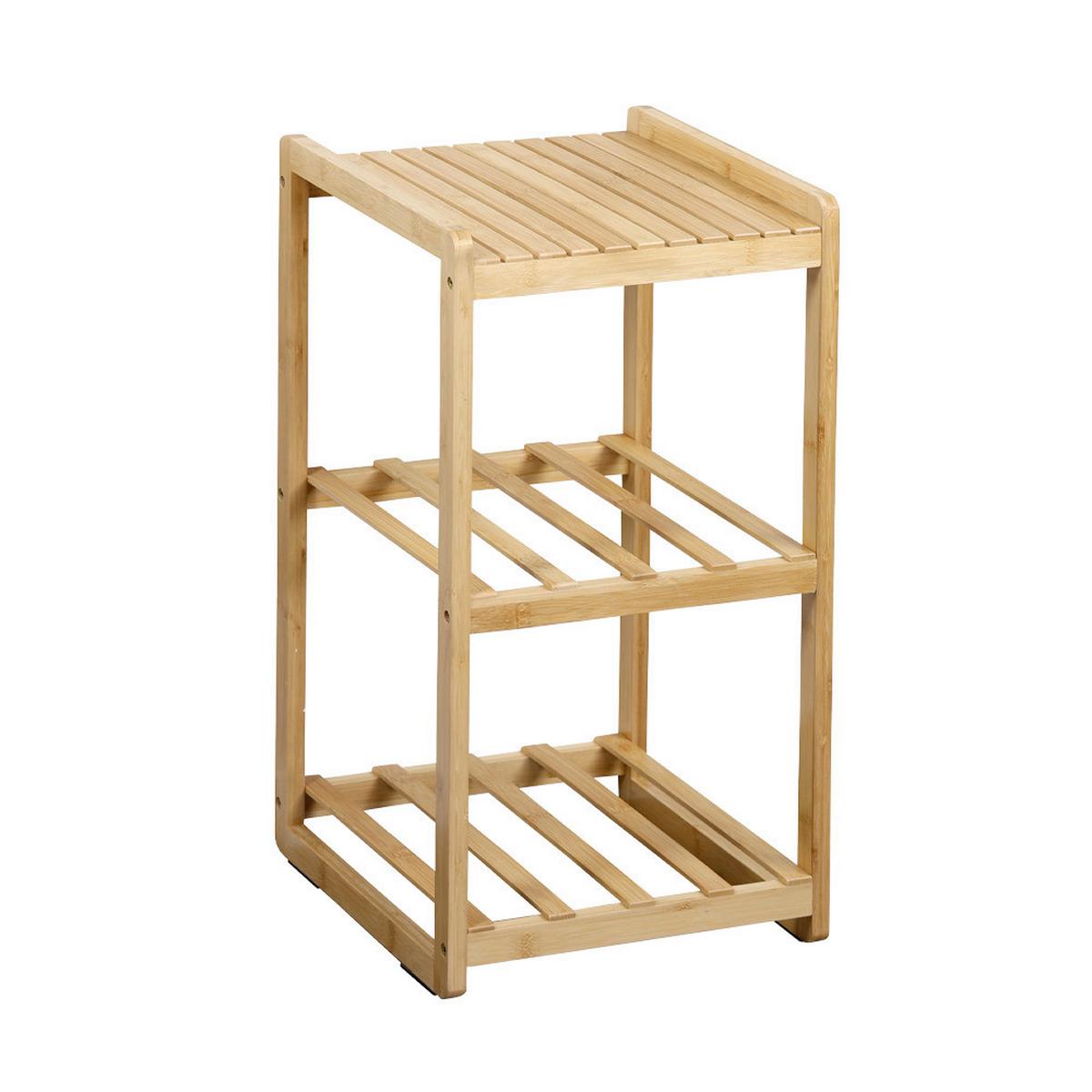 REGAL Bambus/Weiß B: 29,5cm - Naturfarben/Weiß, Basics, Naturmaterialien/Textil (29,5/57/33,5cm) - Kesper