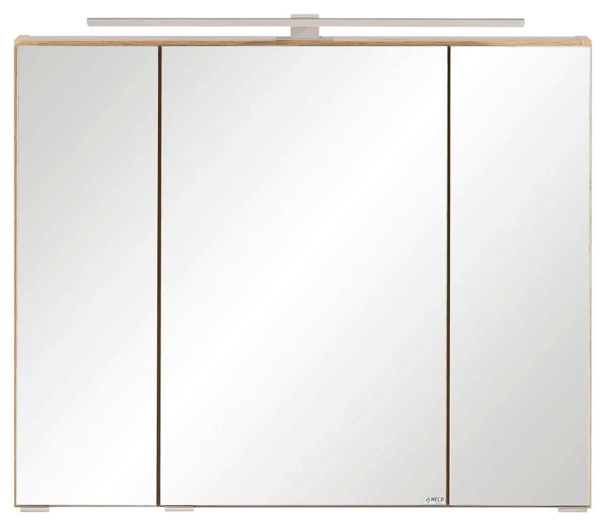 Spiegelschrank Varese B: 80 cm Wotaneiche Dekor - MODERN, Glas/Holzwerkstoff (80/64/20cm) - Held