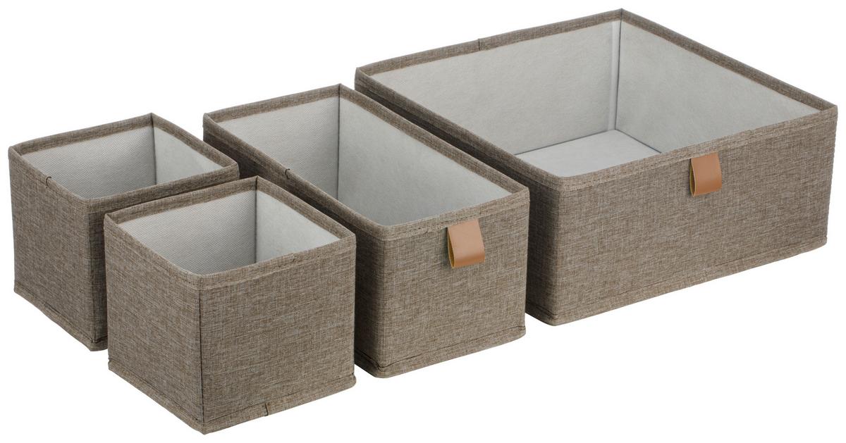 Aufbewahrungsboxen-Set Carlotta - Braun, KONVENTIONELL, Textil - Luca Bessoni