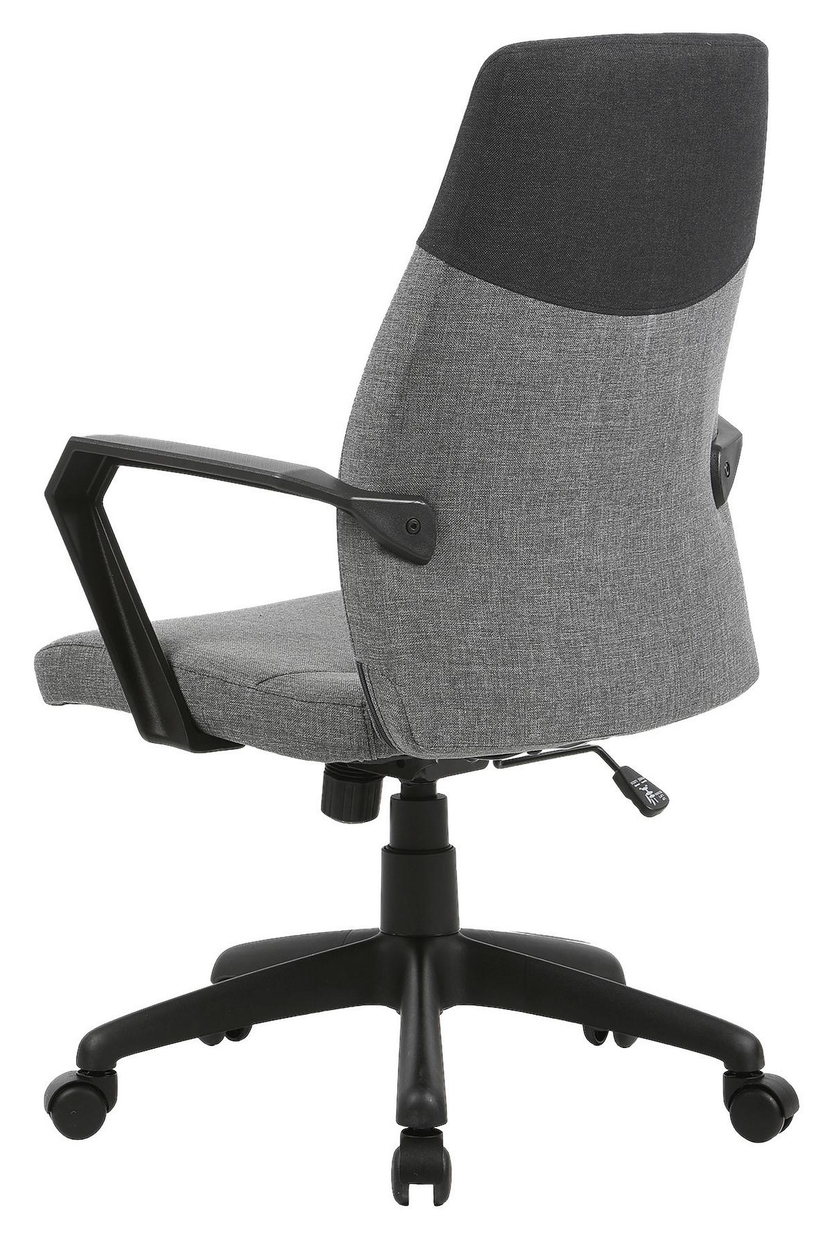 Drehstuhl Edgy Grau B: 58 Cm - Schwarz/Grau, LIFESTYLE, Kunststoff/Textil (58/106,5/56cm) - MID.YOU