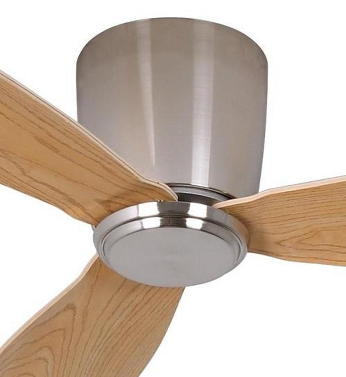 Deckenventilator Airfusion Chrom 3 Flügel, Geräuscharm - Chromfarben/Teakfarben, Basics, Holzwerkstoff/Kunststoff (132/19cm)