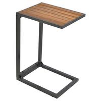 Gartenbeistelltisch Cee - Graphitfarben/Naturfarben, MODERN, Holz/Metall (41/32/61cm) - Gardenson