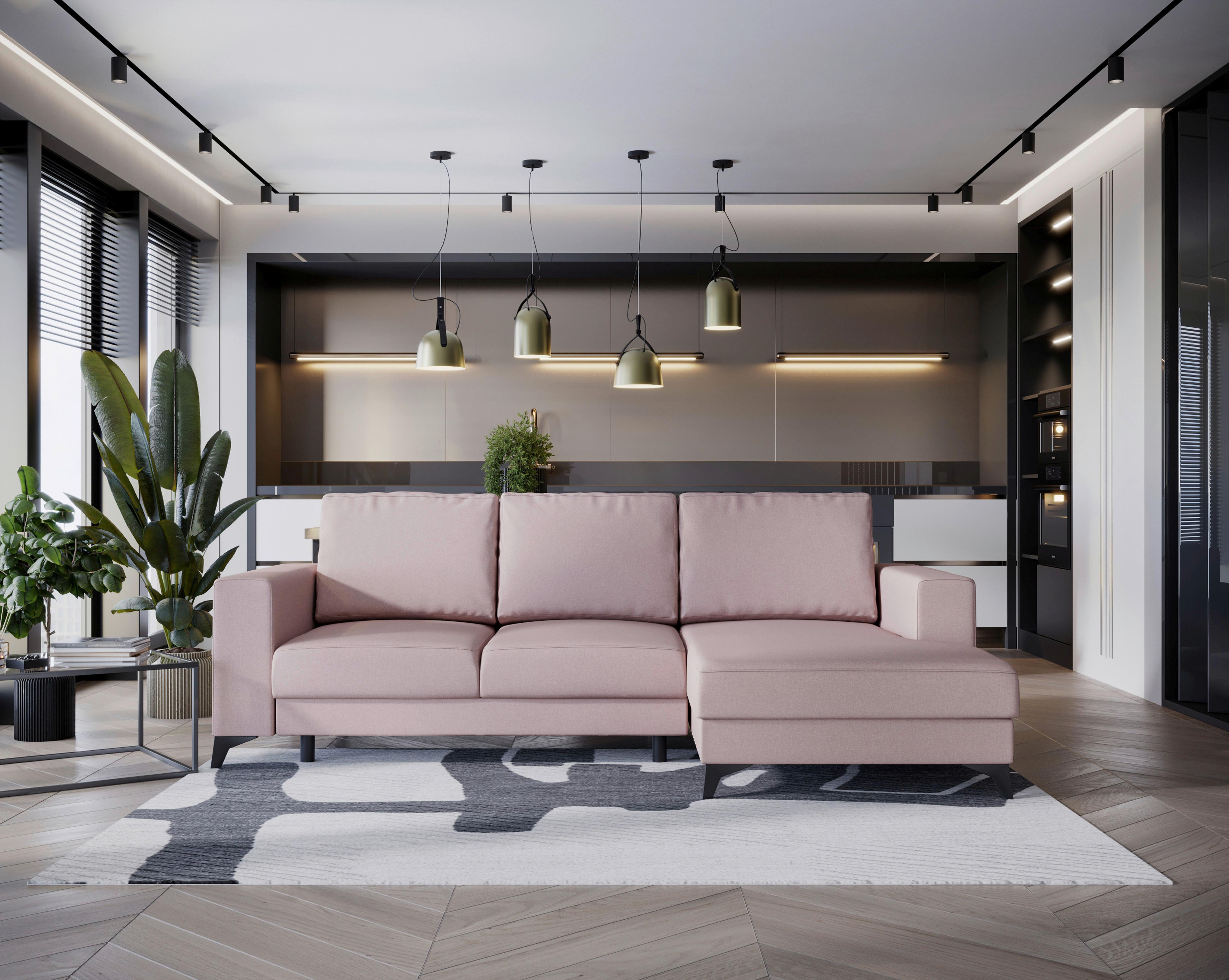 Harvey Rosa S: 244x156 Cm - Schwarz/Rosa, Design, Textil (244/156cm) - Livetastic