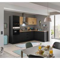 Eckküche Turin Schwarz/Eiche Dekor 280x175 cm - Schwarz/Eiche Artisan, Basics, Holzwerkstoff (280/175cm) - MID.YOU