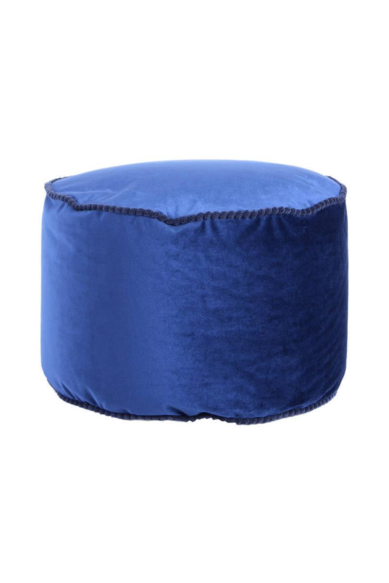 Pouf Taj Mahal Dxh: 47x32 cm Samt Blau mit Reißverschluss