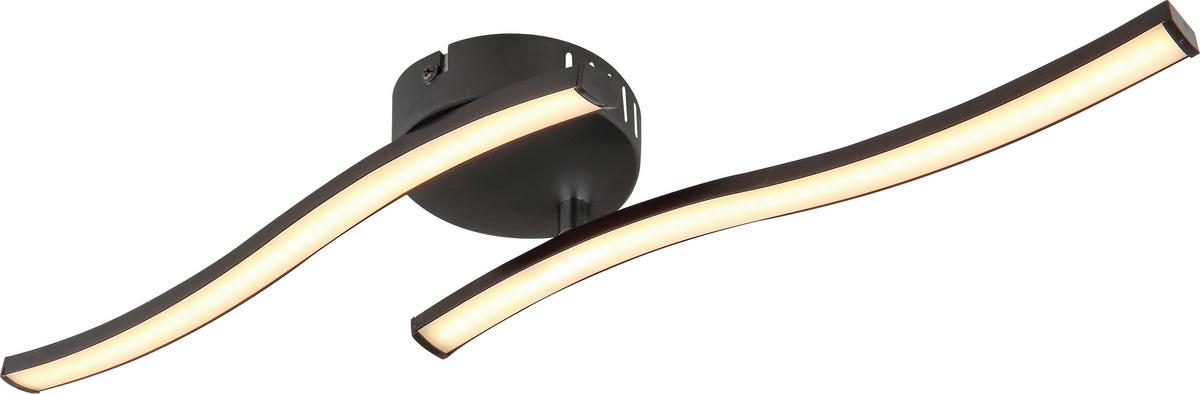 STROPNÉ LED SVIETIDLO IPO - čierna/opálová, Modern, kov/plast (51,5/10/7,6cm) - Mömax