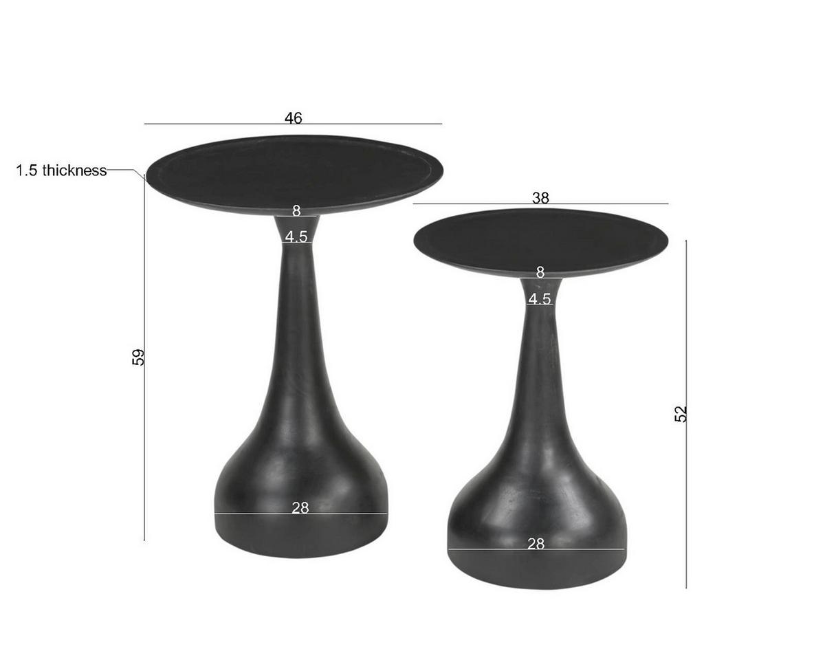 Beistelltisch Schwarz B: 46 cm - Schwarz, Design, Holz (46/46/59cm) - MID.YOU