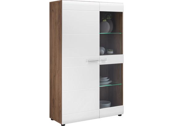 Vitrine Avensis B:95cm Weiß/ Kraft Eiche Dekor - Eichefarben/Schwarz, MODERN, Glas/Holzwerkstoff (95/155,9/37,1cm) - Luca Bessoni Vitrine Avensis B:95cm Weiß/ Kraft Eiche Dekor - Eichefarben/Schwarz, MODERN, Glas/Holzwerkstoff (95/155,9/37,1cm) - Luca Bessoni