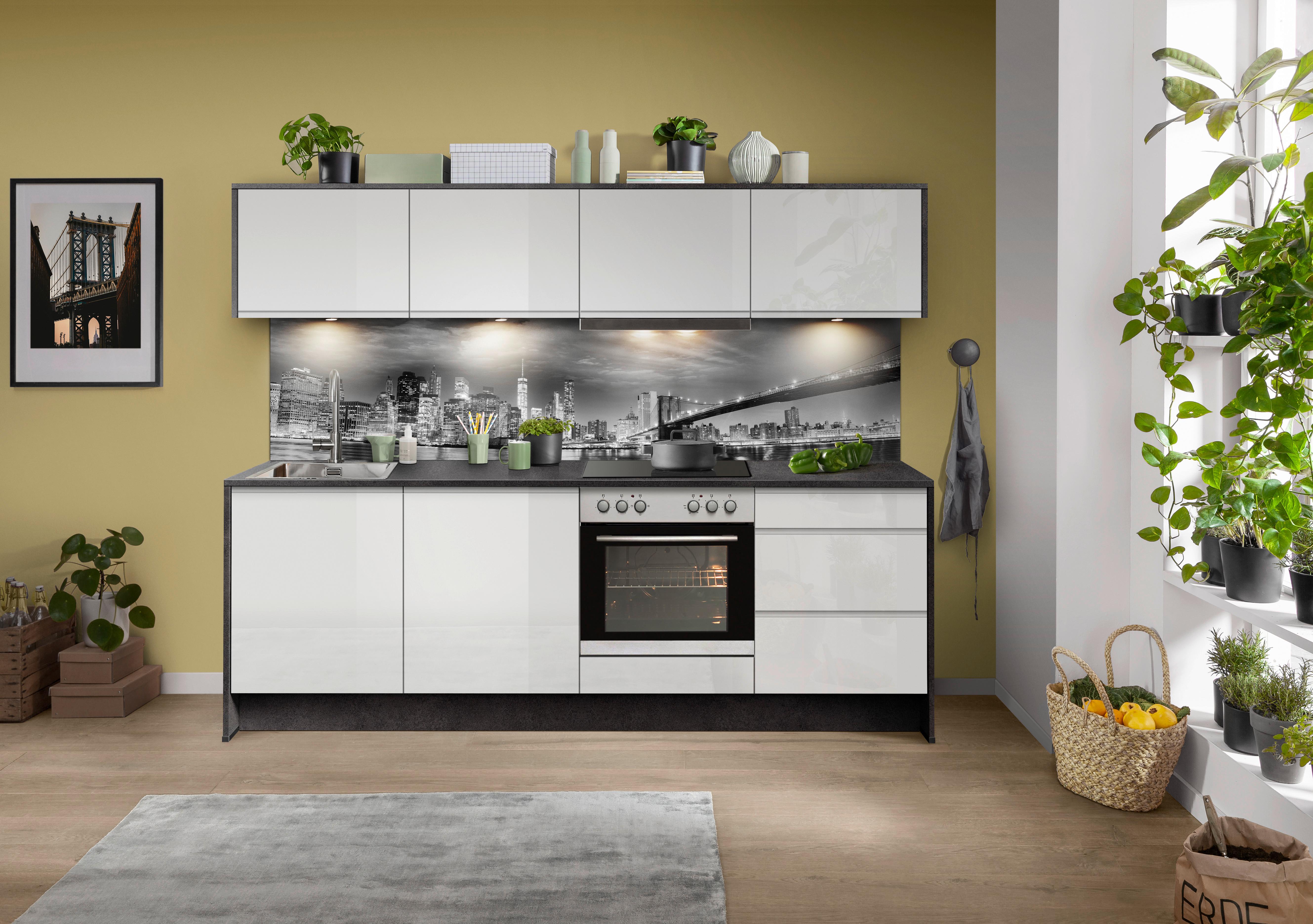 Küche Weiß Geräten Modernes in mit Hochglanz