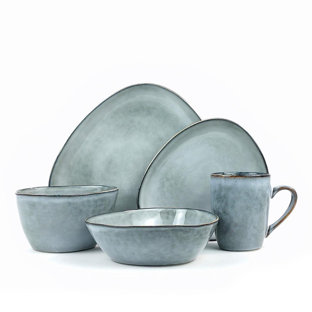 Kombiservice Cloudy Stone 2 Personen Geschirr Set - Grau, Trend, Keramik (34/29,5/36cm) - Creatable