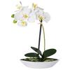 Kunstpflanze Orchideen Weiß, Topf: Weiß, H: 30 cm - Weiß/Grün, Design, Keramik/Kunststoff (30cm) - P & B