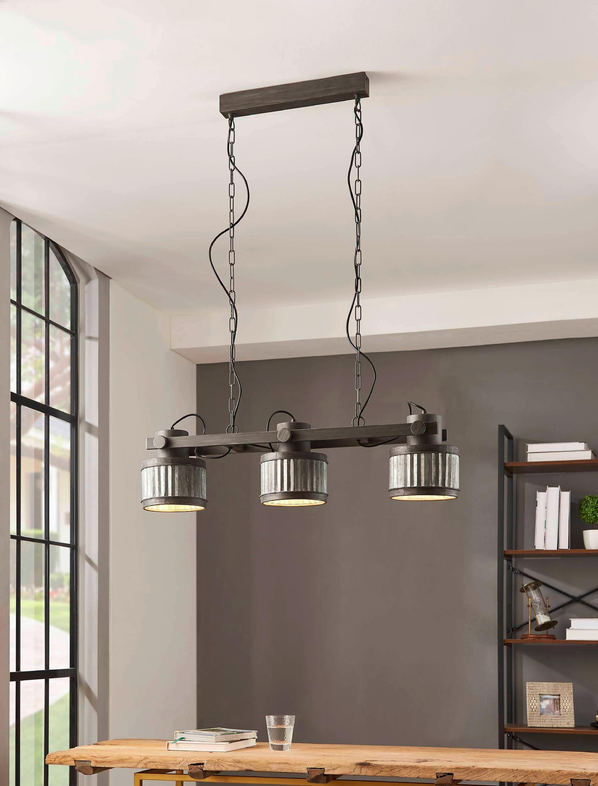Hängeleuchte 43447* Turrock - Schwarz/Grau, Design, Metall (88/18/110cm) - Eglo