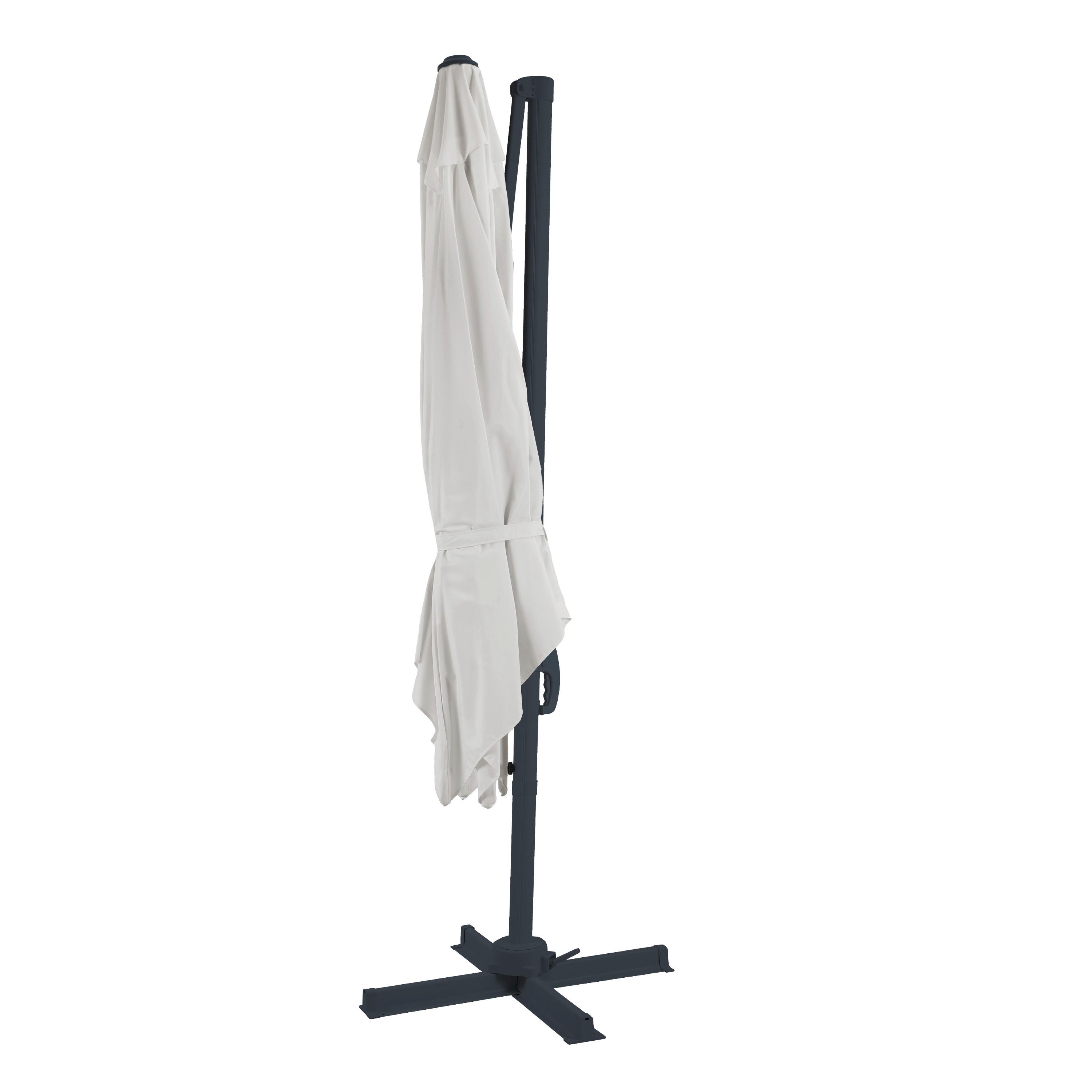 Ampelschirm Beige/Anthrazit DM: 300 H: 250 - Anthrazit/Beige, MODERN, Textil/Metall (300/250cm)