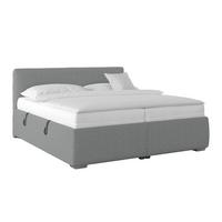 Polsterbett Lesia - Chromfarben/Graublau, KONVENTIONELL, Holzwerkstoff/Textil (160/200cm)