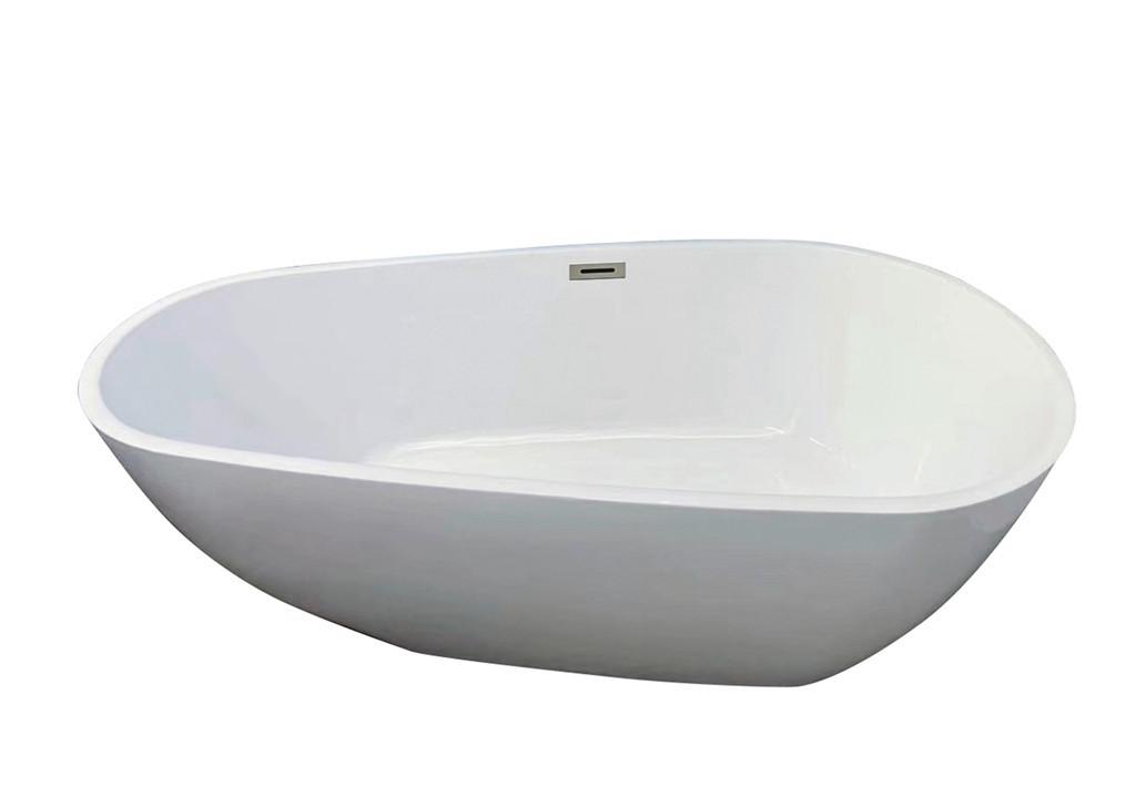 Badewanne Freistehend Weiß - Weiß, KONVENTIONELL, Kunststoff (170/75/58cm)